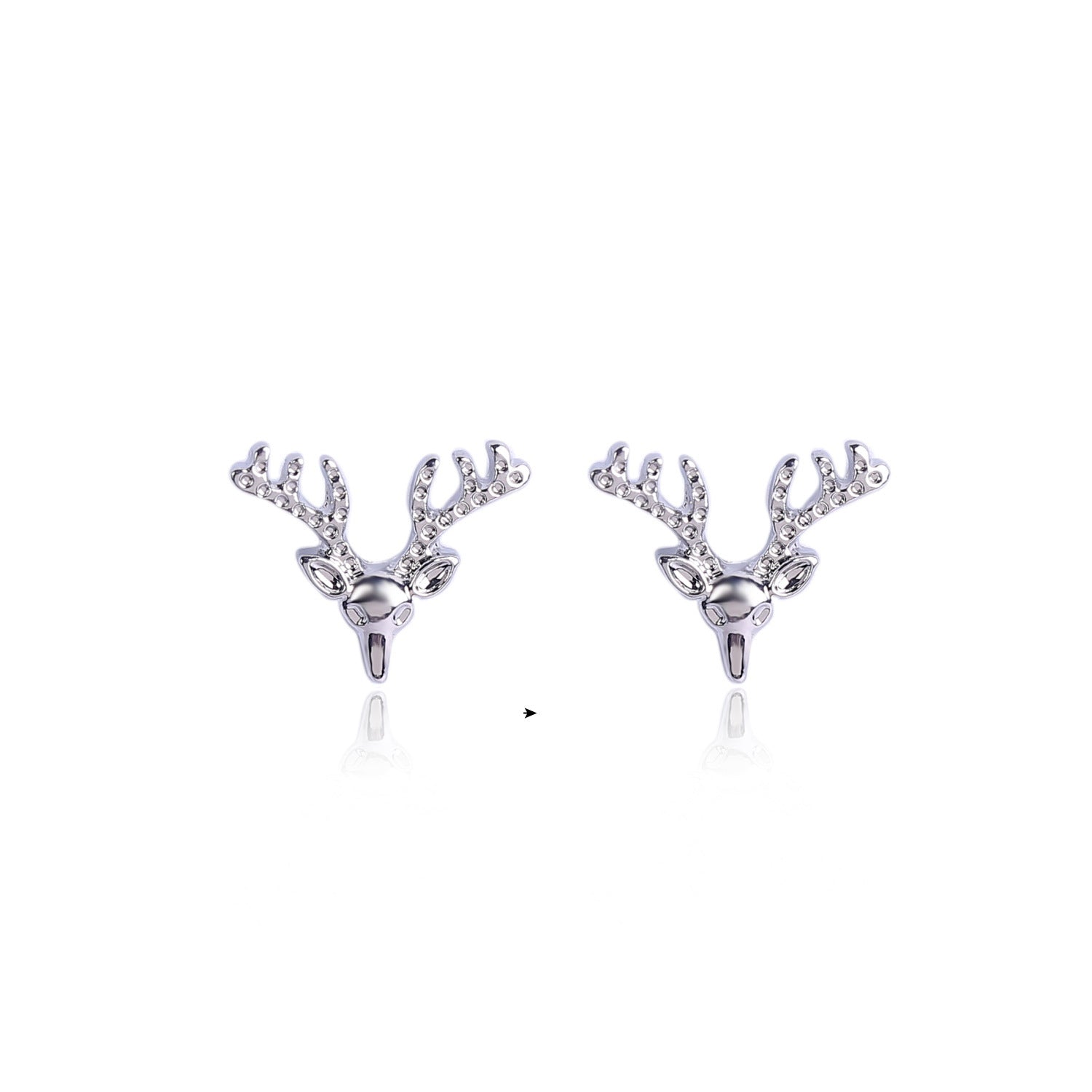 Silver-Plated Animal Shaped Stone Studded Chunky Studs
