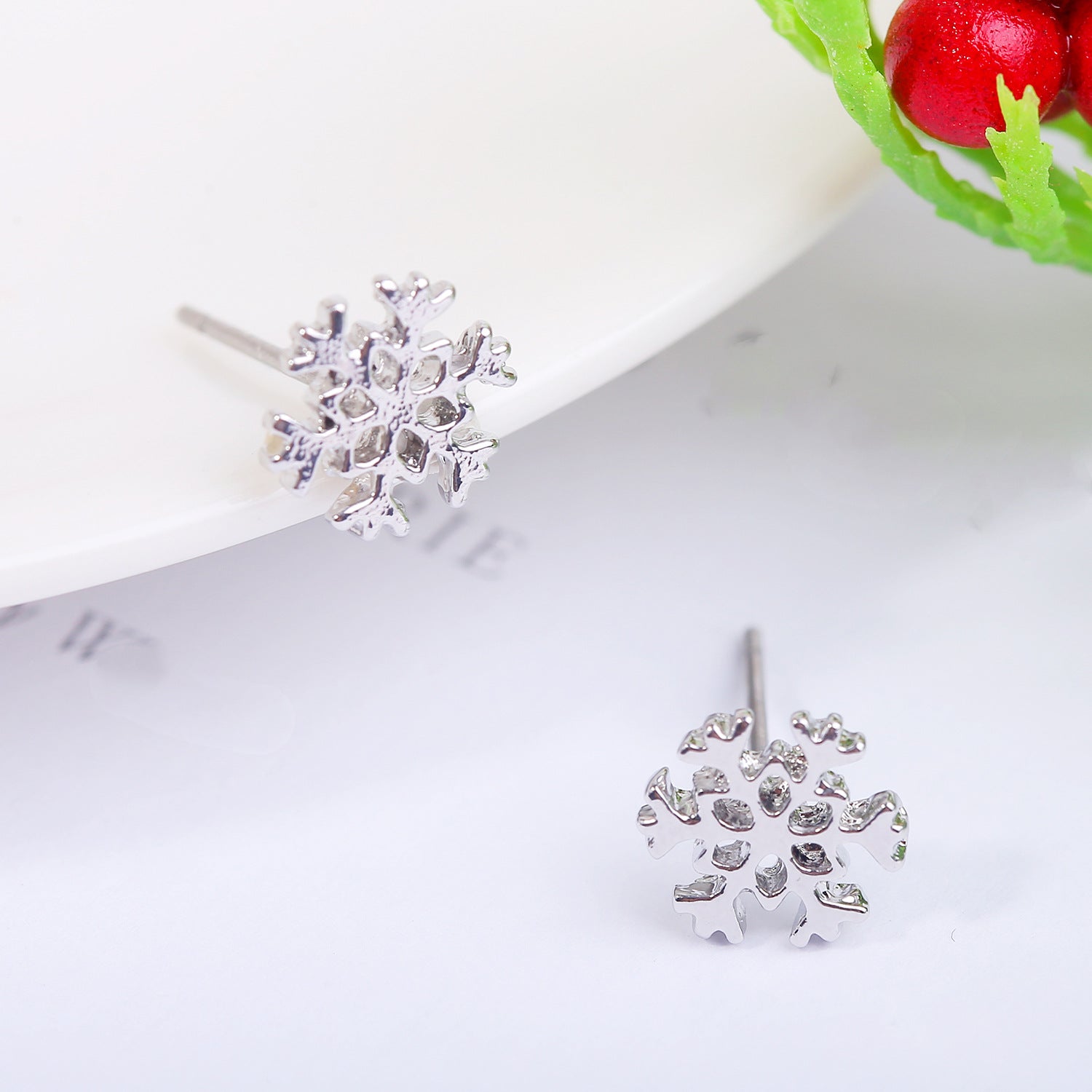 Silver-Plated Contemporary Studs