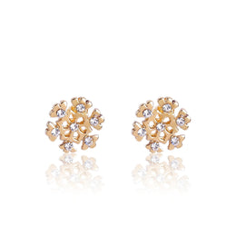 Gold-Plated Contemporary Stone Studded Chunky Studs