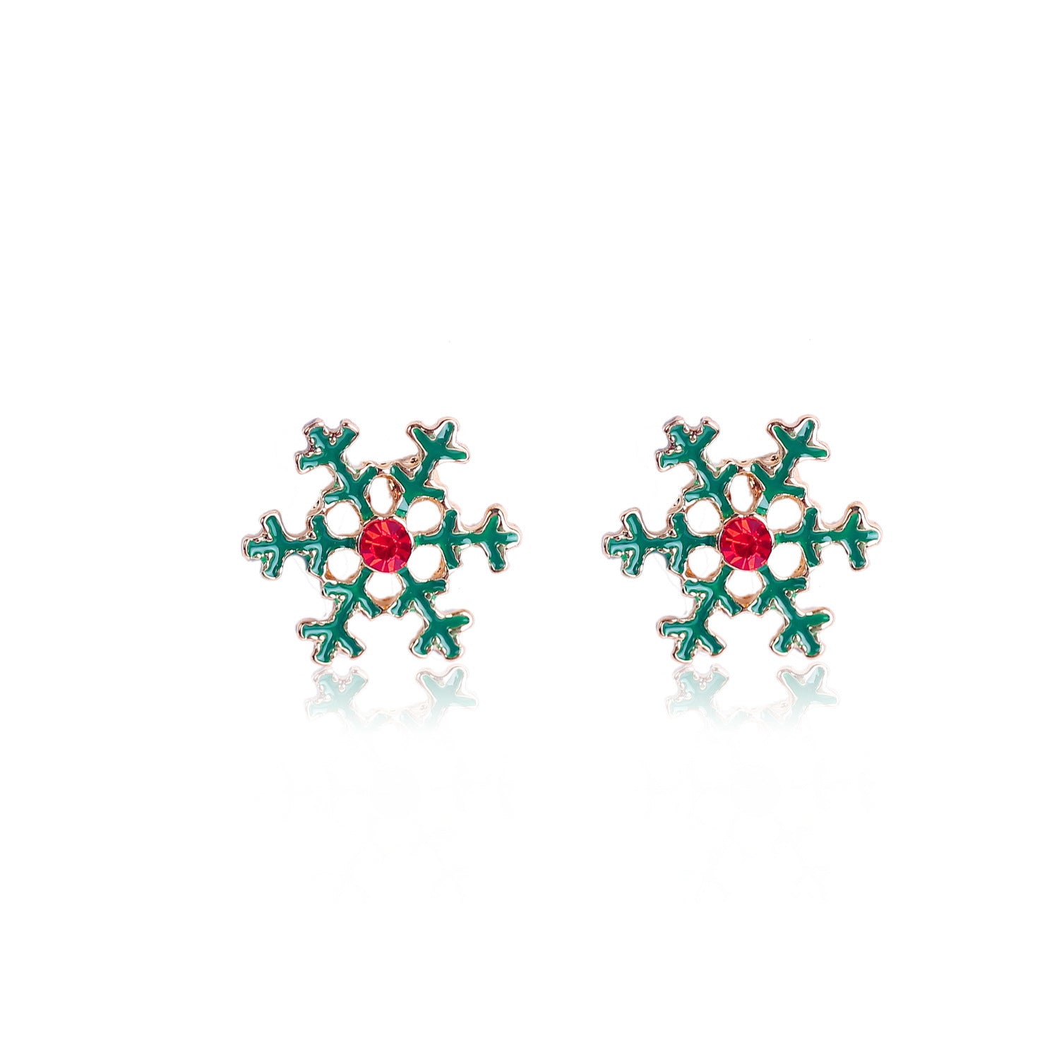 Gold-Plated Stone Studded Contemporary Studs