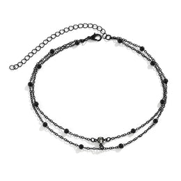 Silver-Plated Artificial Stones Studded & Beaded Chain