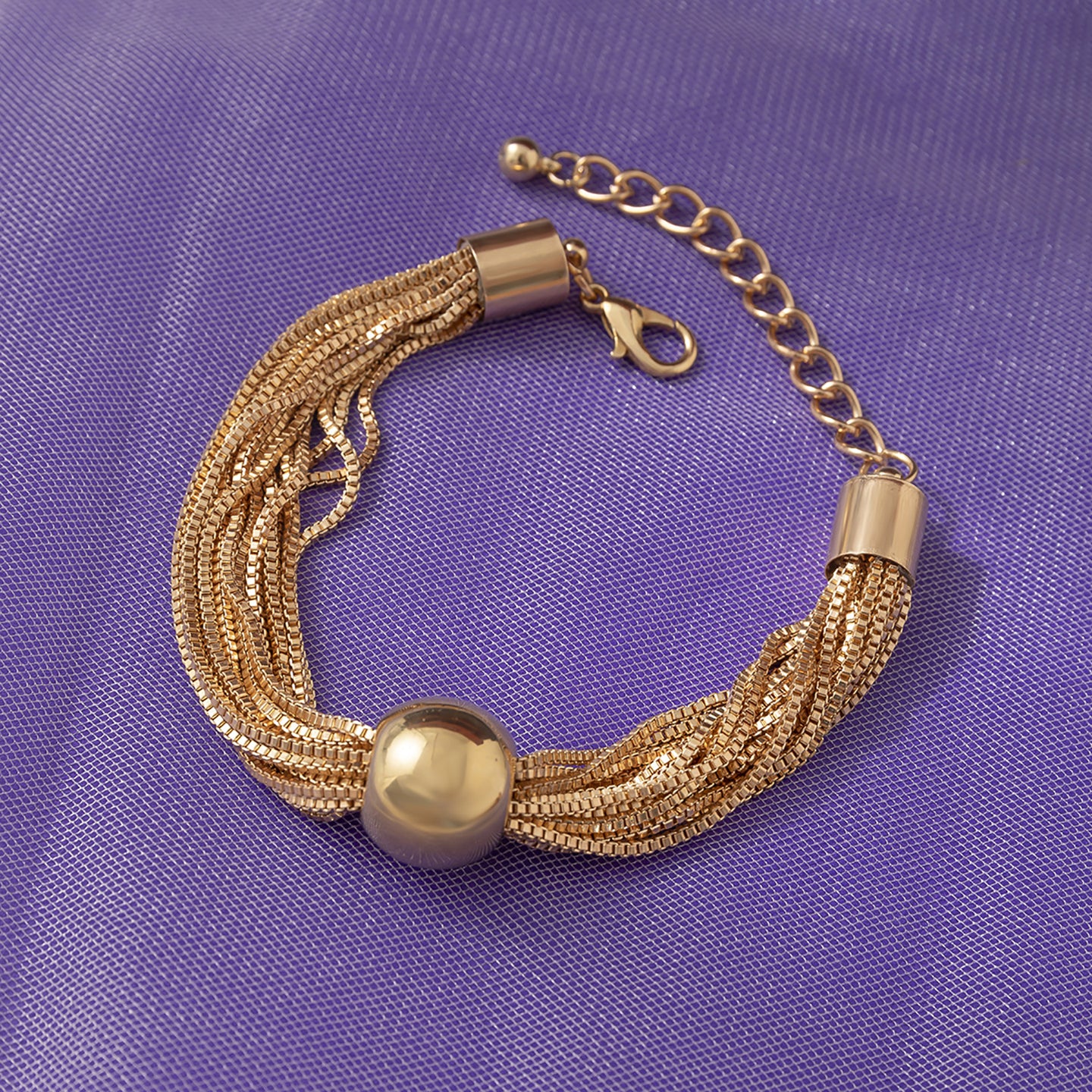 Women Handcrafted Gold-Plated Multistrand Bracelet