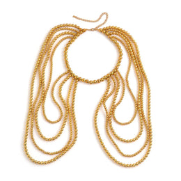 Gold-Plated Artificial Beaded Layered Body Chain