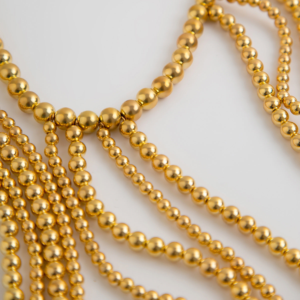 Gold-Plated Artificial Beaded Layered Body Chain