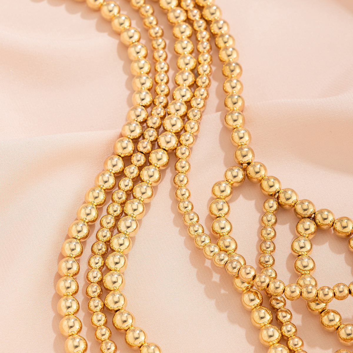 Gold-Plated Artificial Beaded Layered Body Chain
