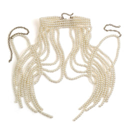 Silver-Plated Artificial Stones Beaded Layered Body Chain