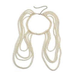 Silver-Plated Artificial Beaded Layered Body Chain