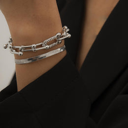 Women 2 Silver-Plated Link Bracelet