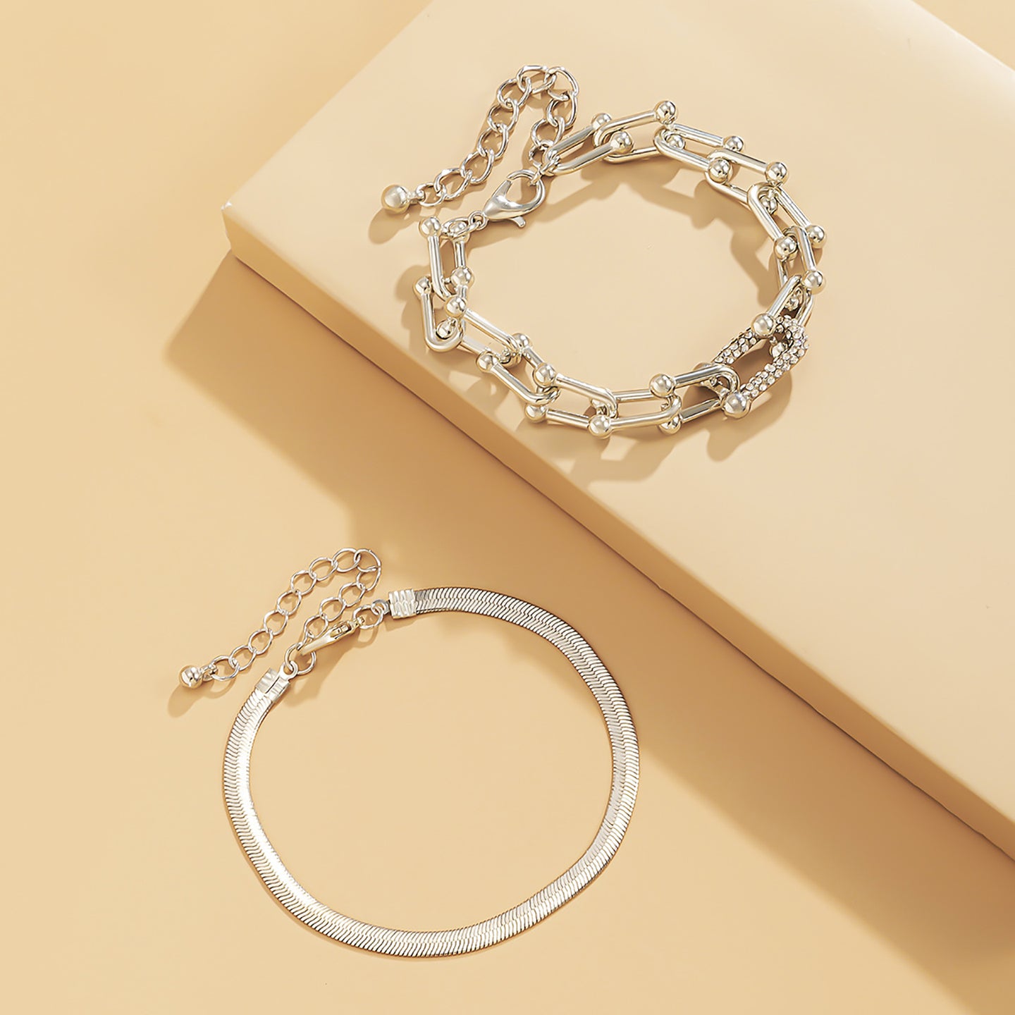 Women 2 Silver-Plated Link Bracelet