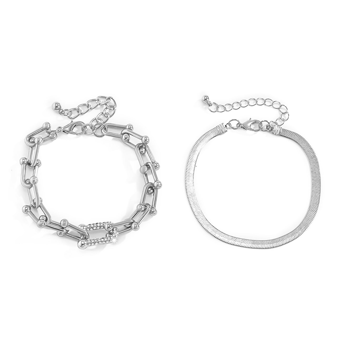 Women 2 Silver-Plated Link Bracelet