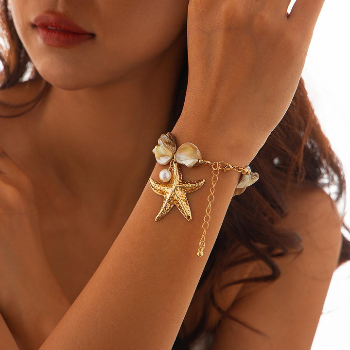 Women Handcrafted Gold-Plated Charm Bracelet