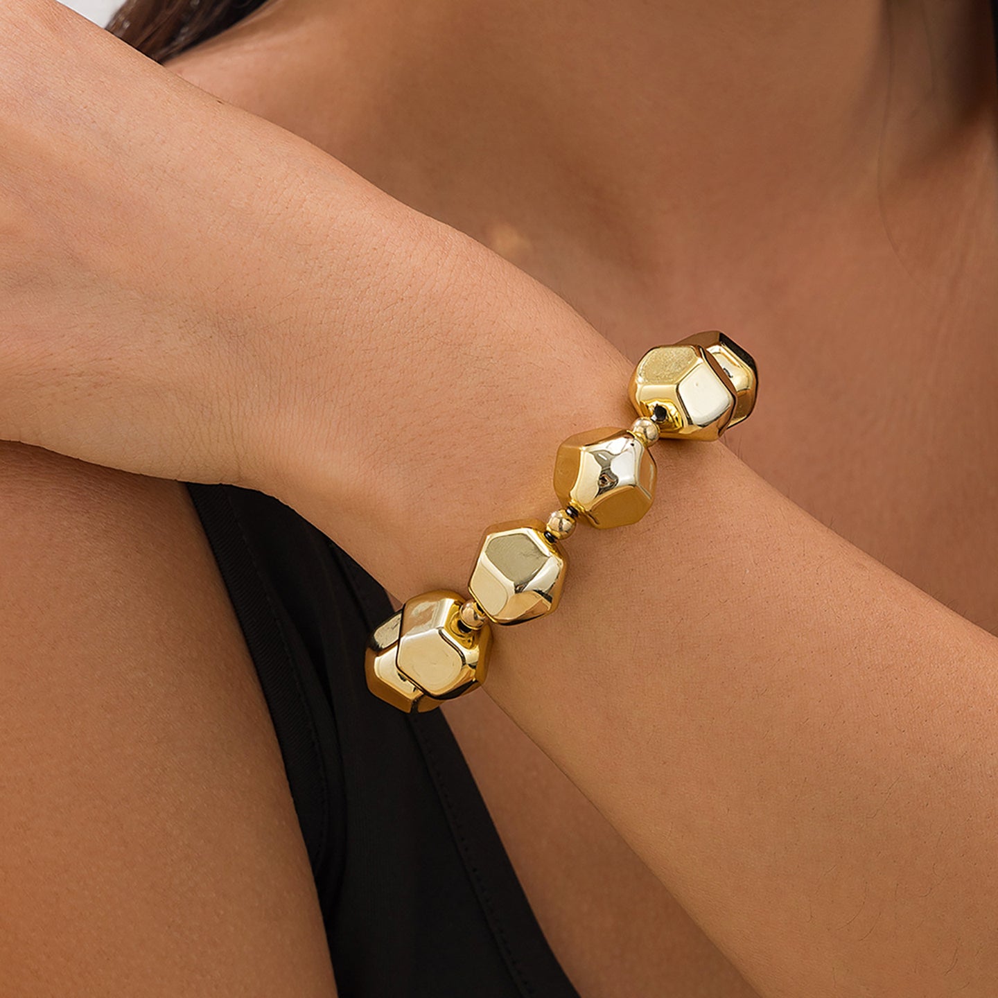 Women Hand Painted Gold-Plated Bracelet