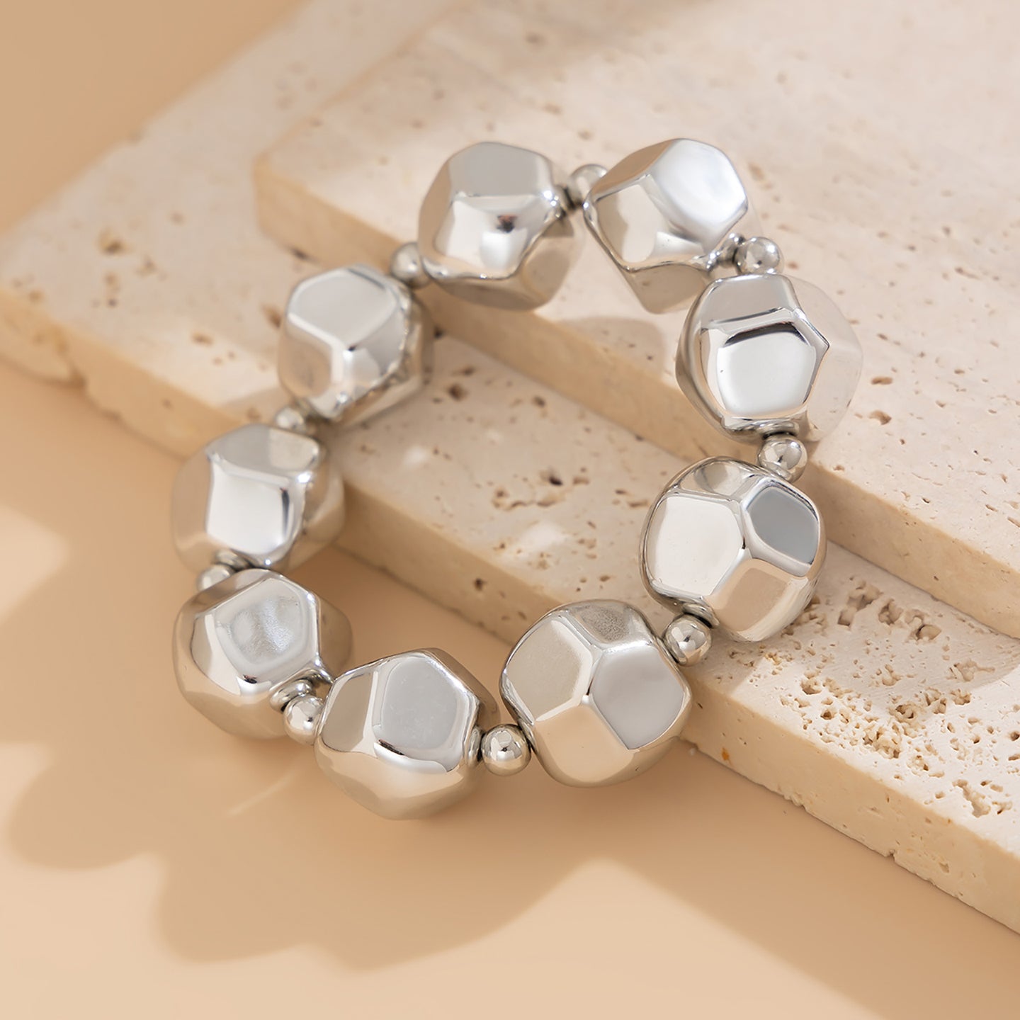 Women Hand Painted Silver-Plated Bracelet