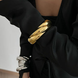 Gold-Plated Bangle-Style Bracelet