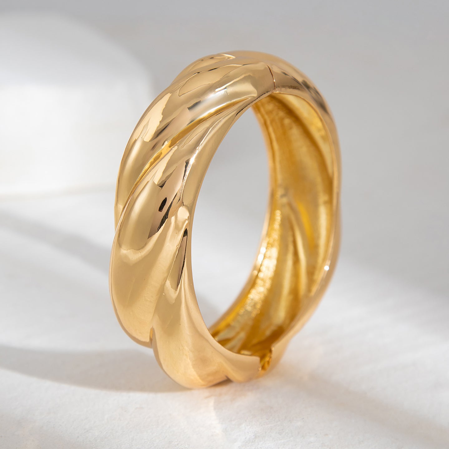 Gold-Plated Bangle-Style Bracelet