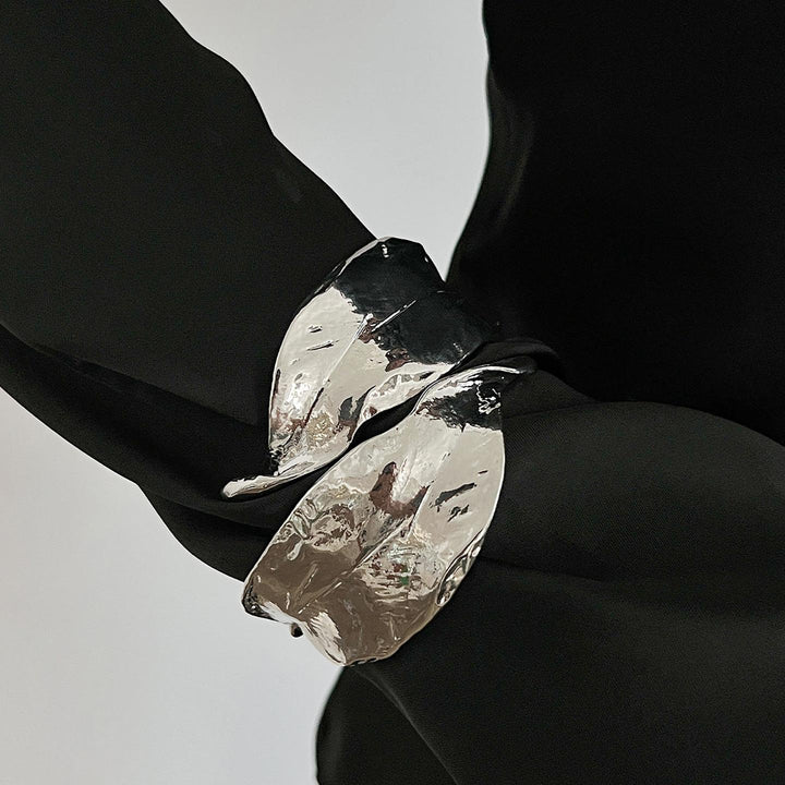 Women Antique Silver-Plated Cuff Bracelet