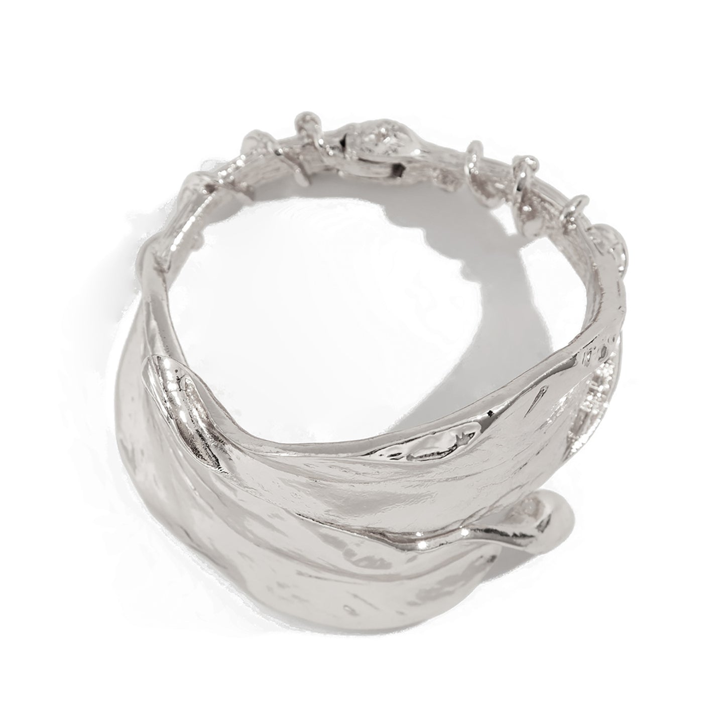 Women Antique Silver-Plated Cuff Bracelet