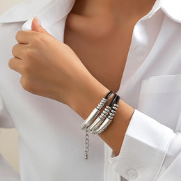 Women Handcrafted Silver-Plated Wraparound Bracelet