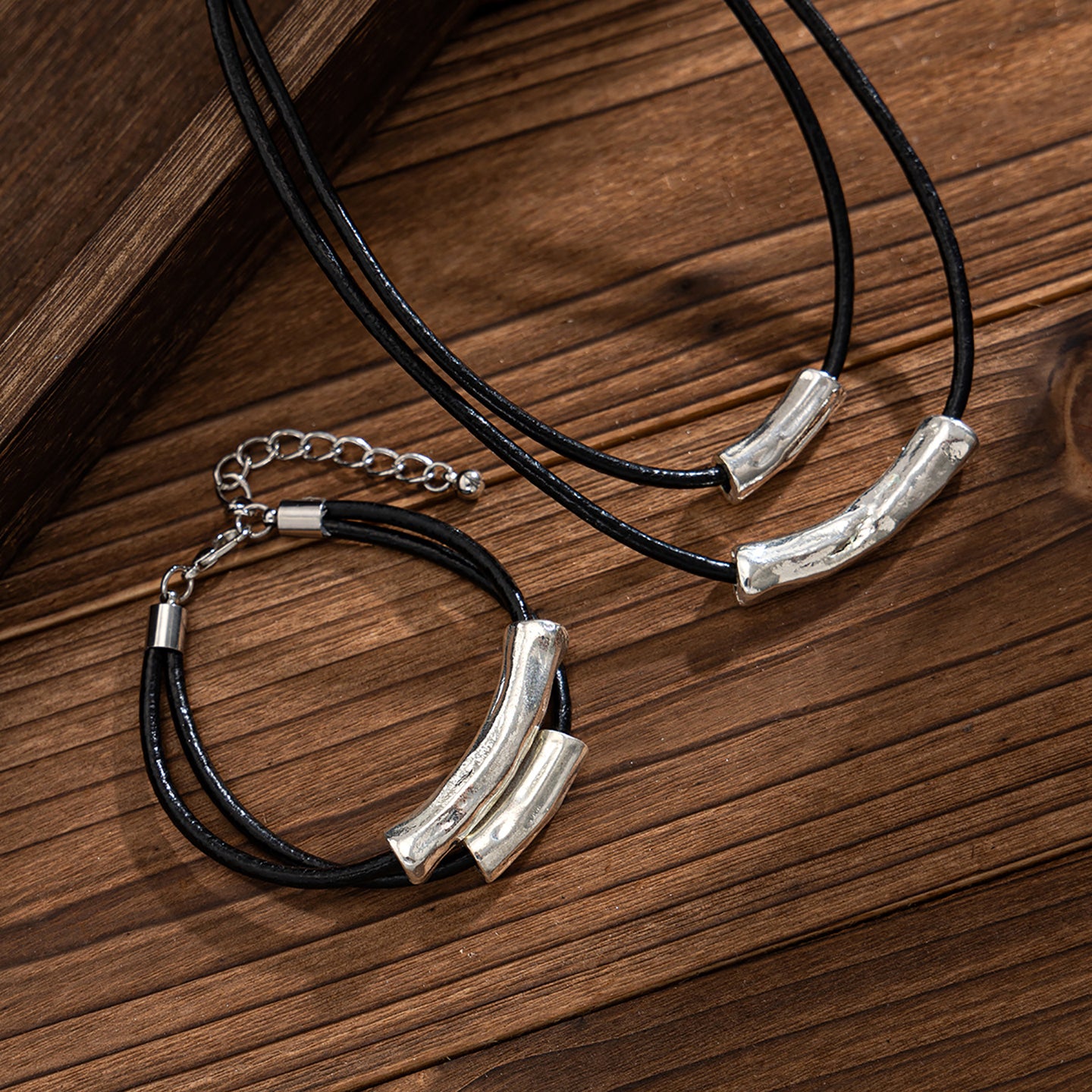 Women Handcrafted Silver-Plated Wraparound Bracelet