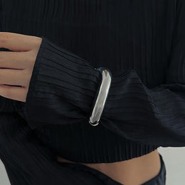 Silver-Plated Bangle-Style Bracelet