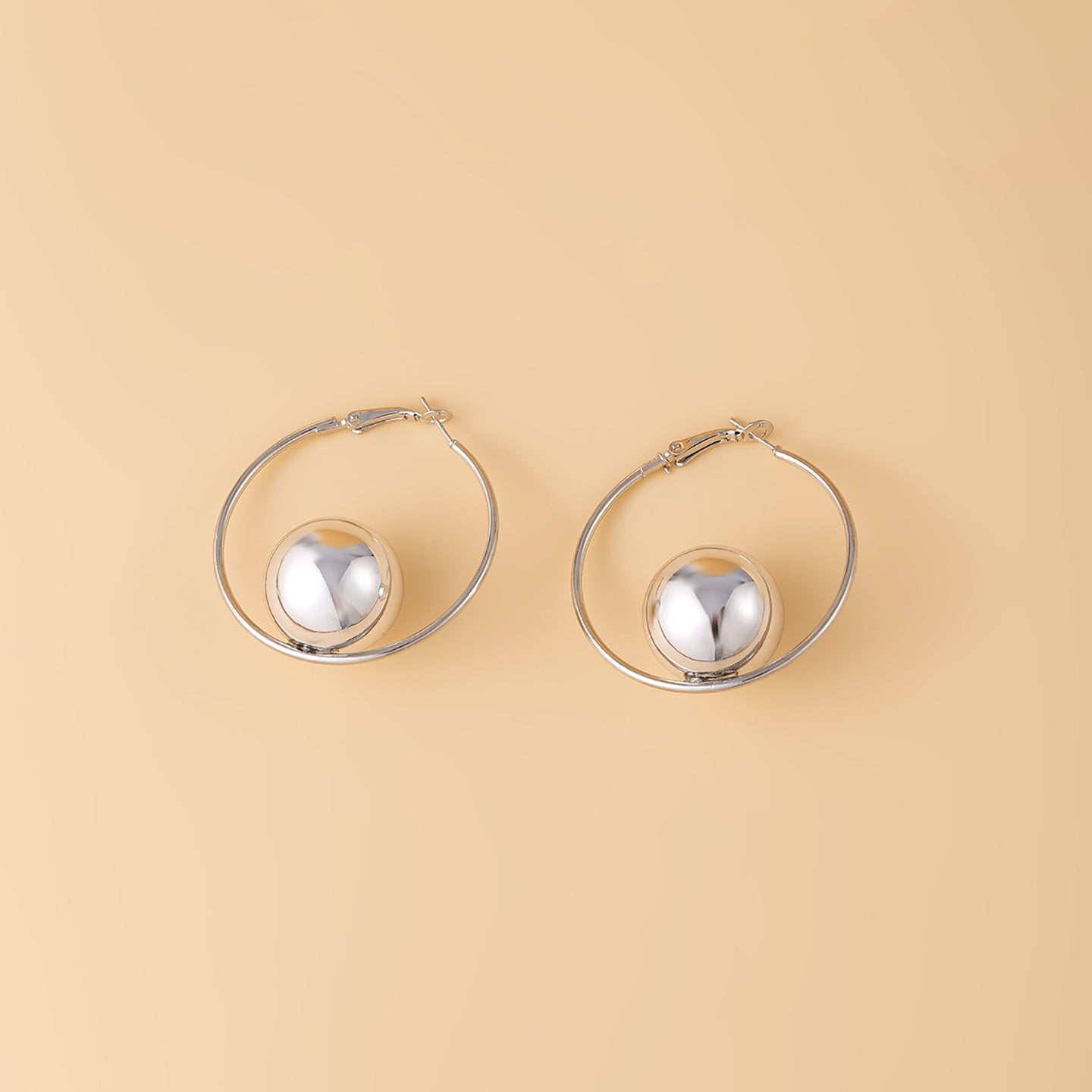 Silver-Plated Beaded Spherical Studs