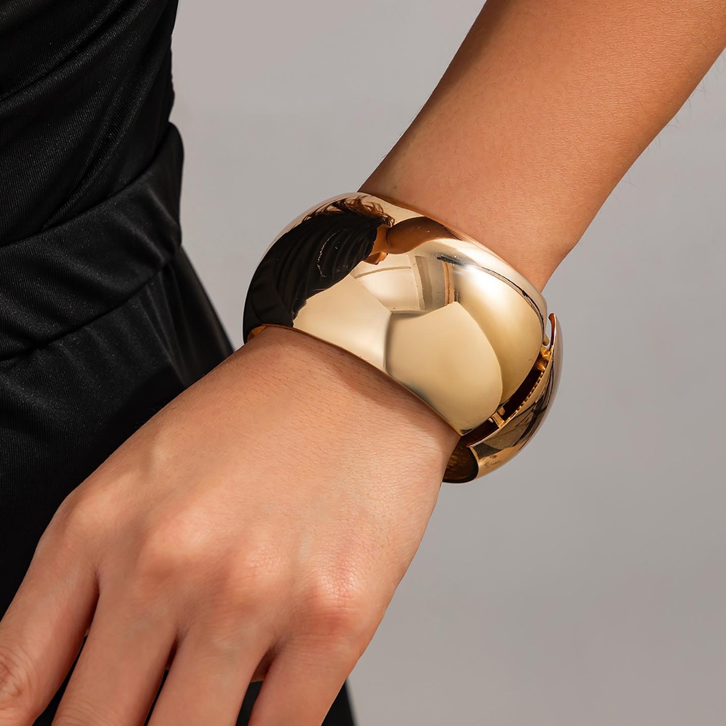 Gold-Plated Bangle-Style Bracelet
