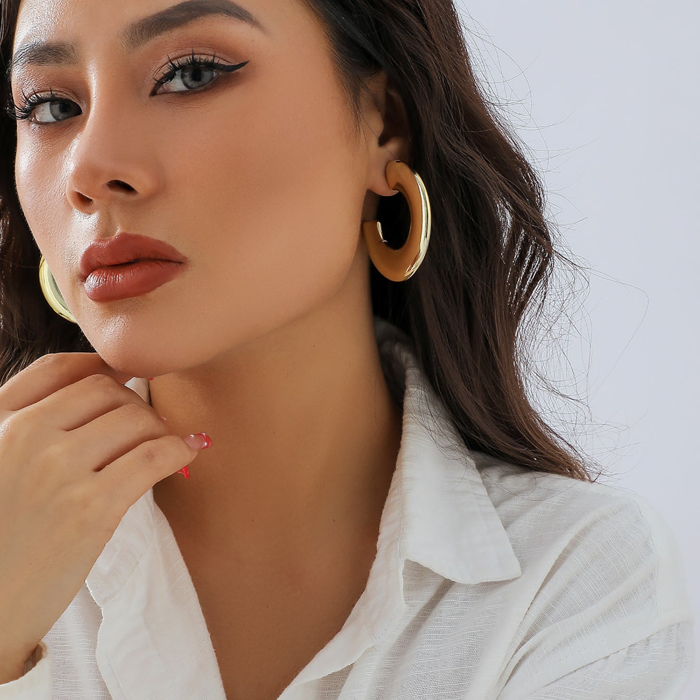 Circular Half Hoop Earrings