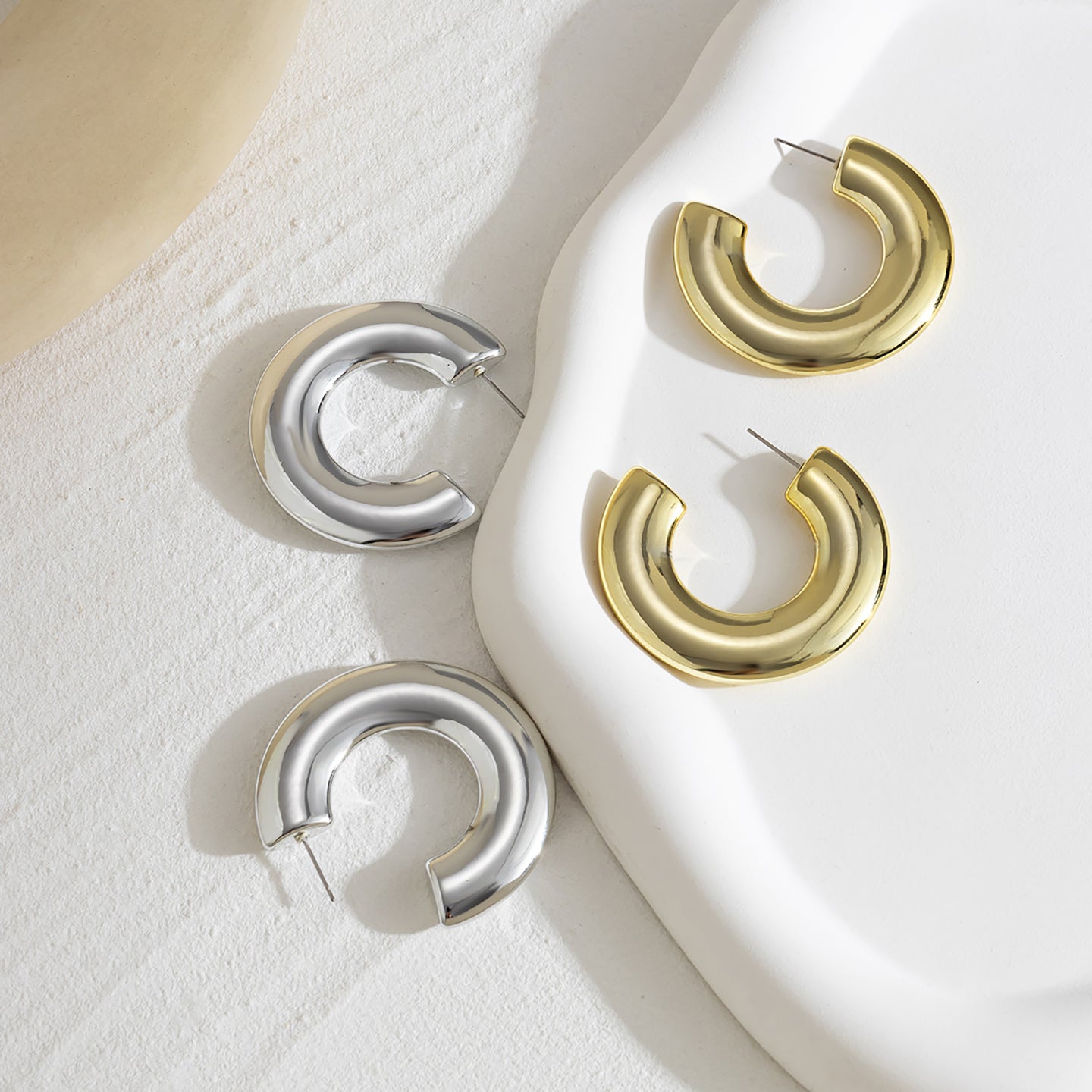 Circular Half Hoop Earrings