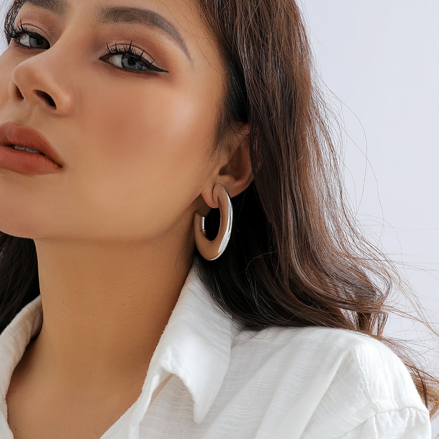 Circular Half Hoop Earrings
