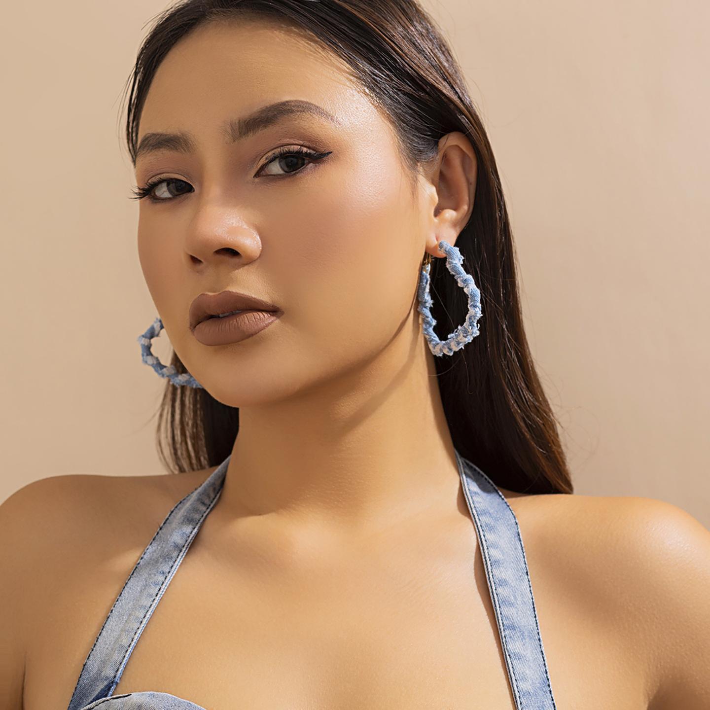 Heart Shaped Half Hoop Earrings