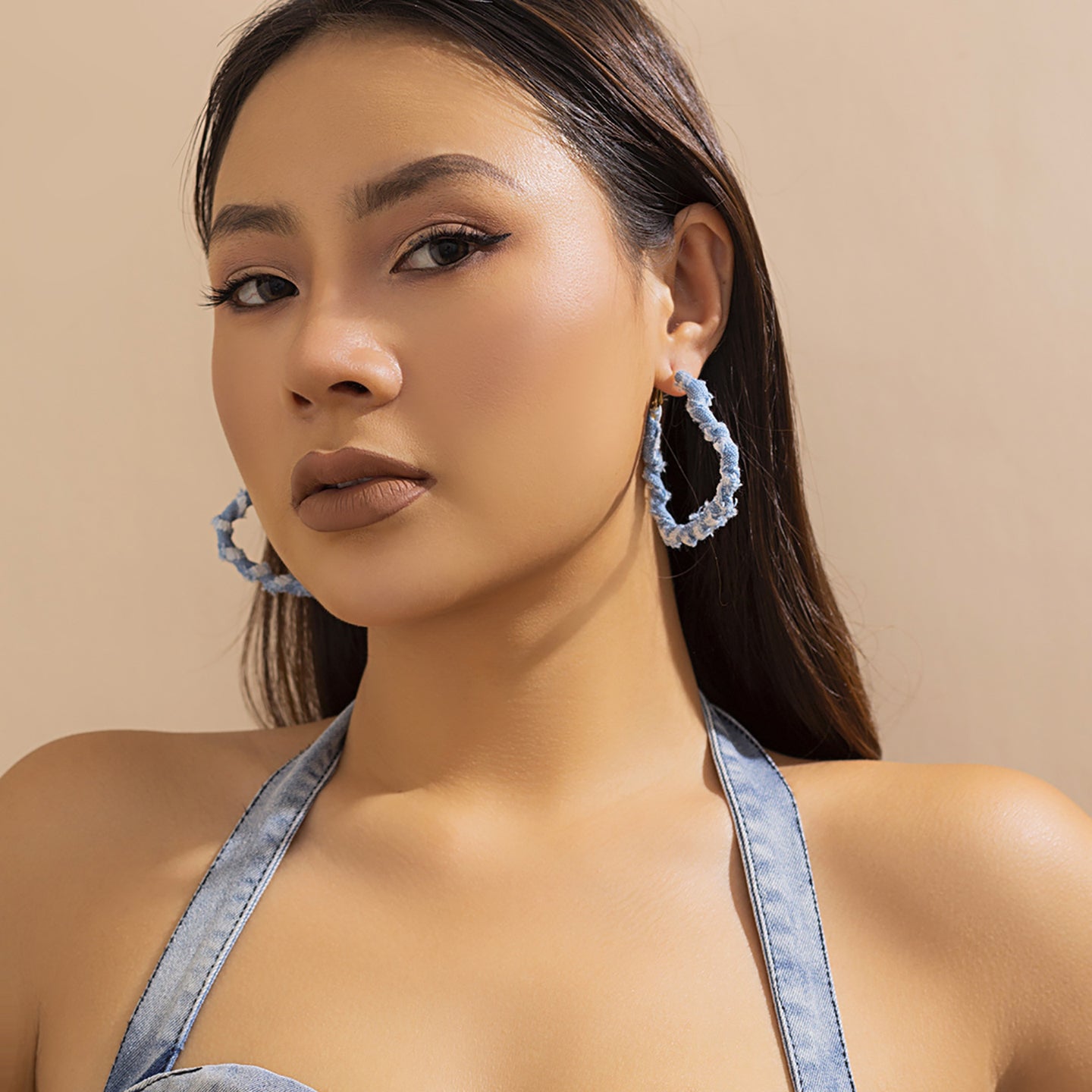 Heart Shaped Half Hoop Earrings