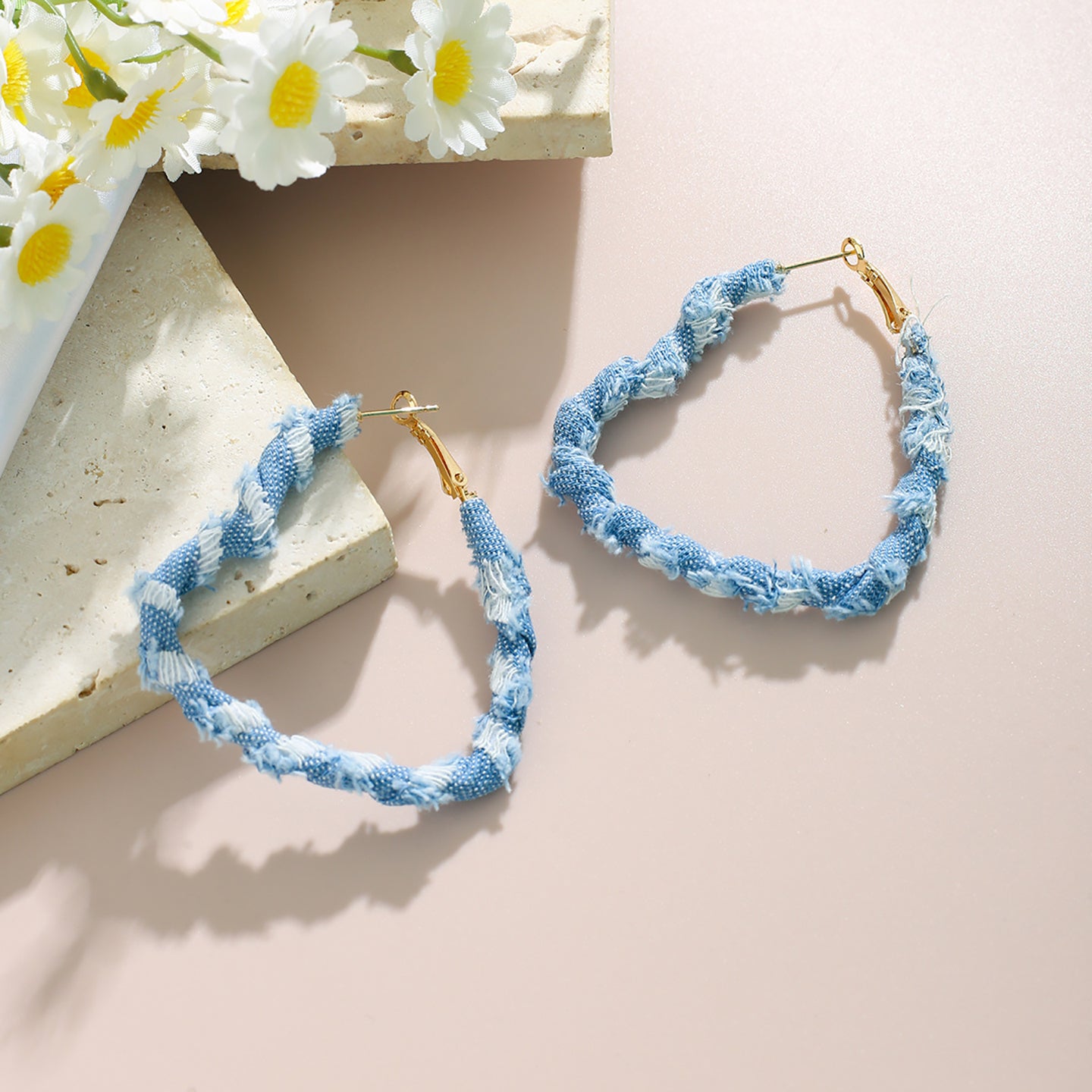 Heart Shaped Half Hoop Earrings