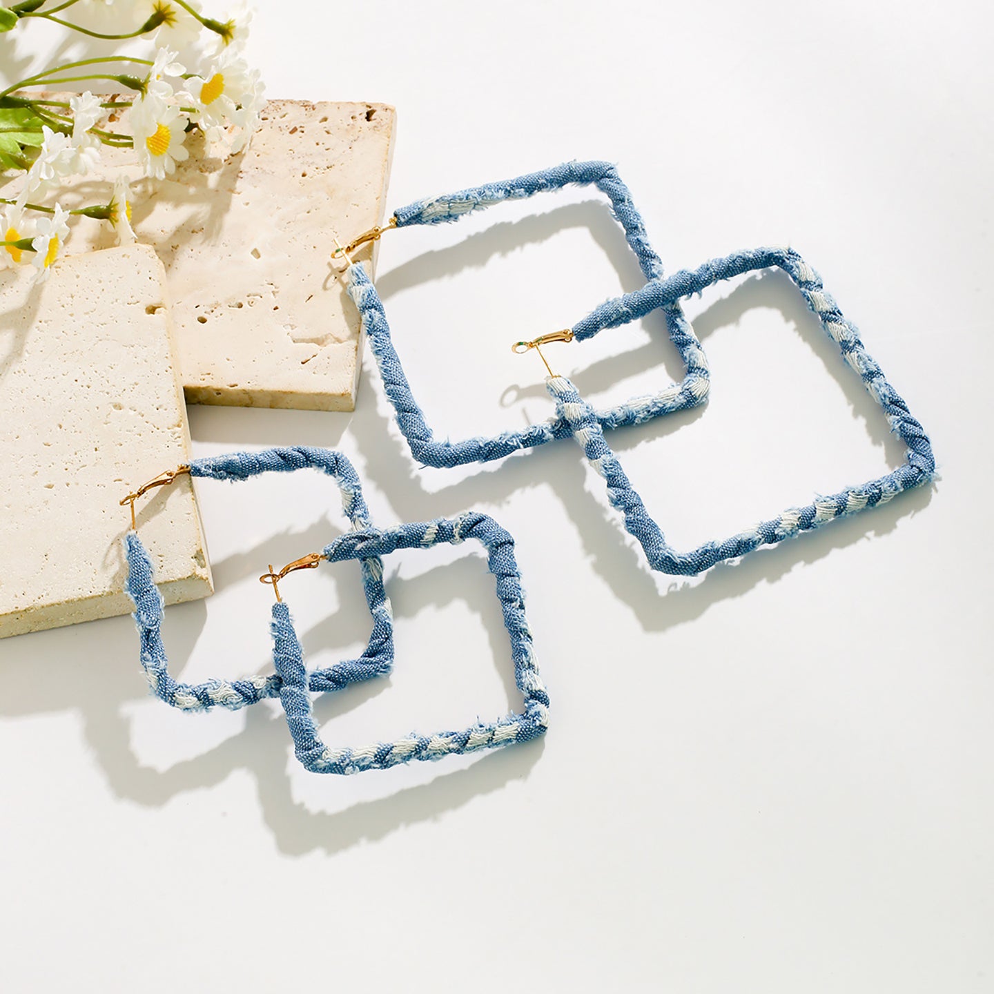 Square Half Hoop Earrings