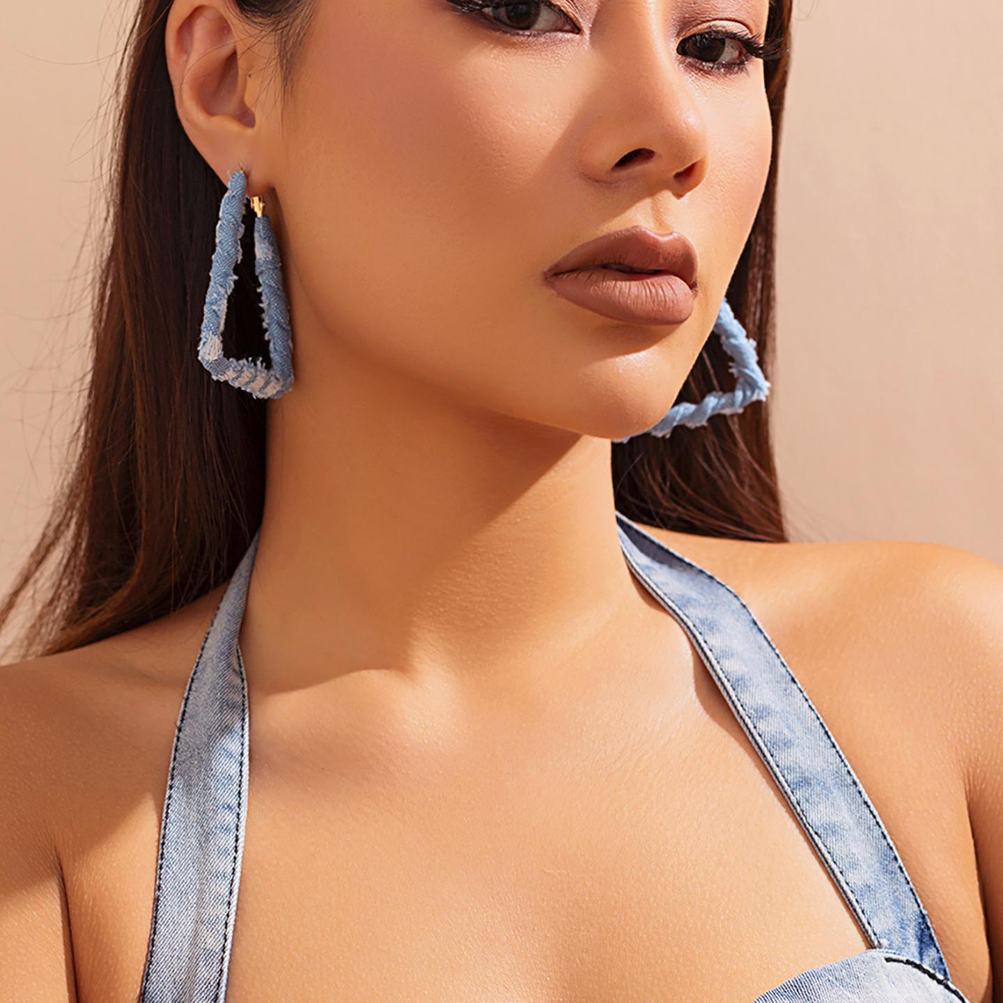 Triangular Half Hoop Earrings