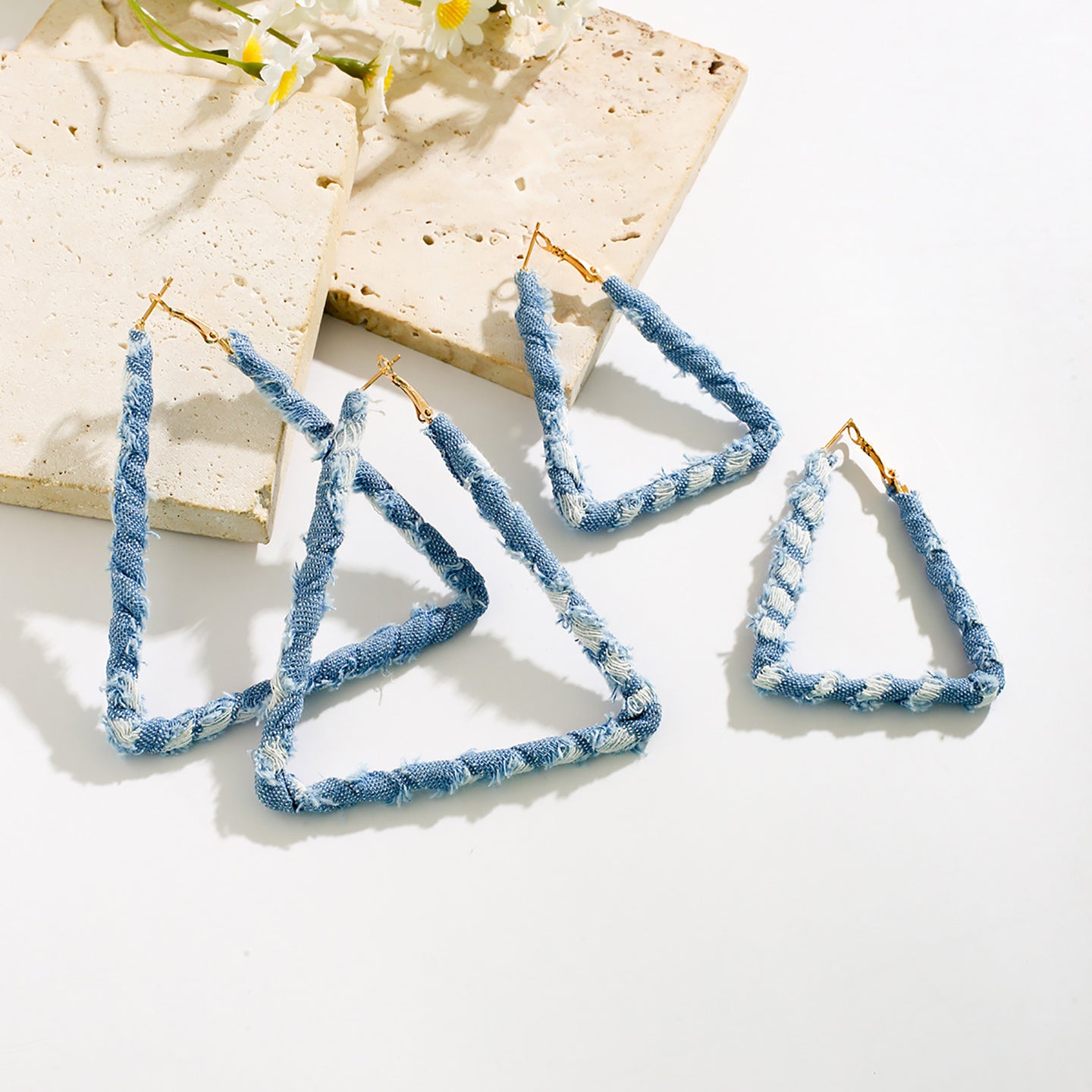 Triangular Half Hoop Earrings