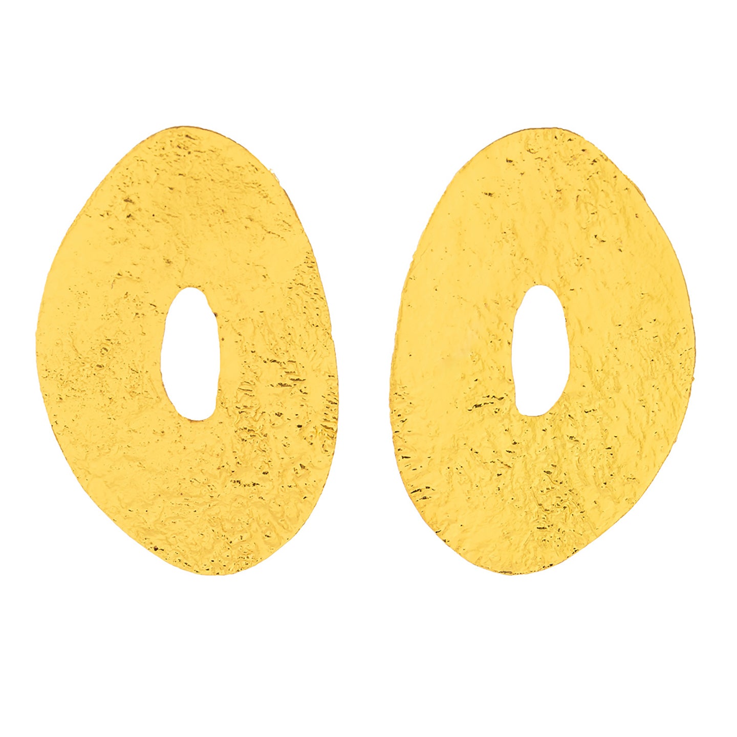 Gold-Plated Oval Chunky Drop Earrings