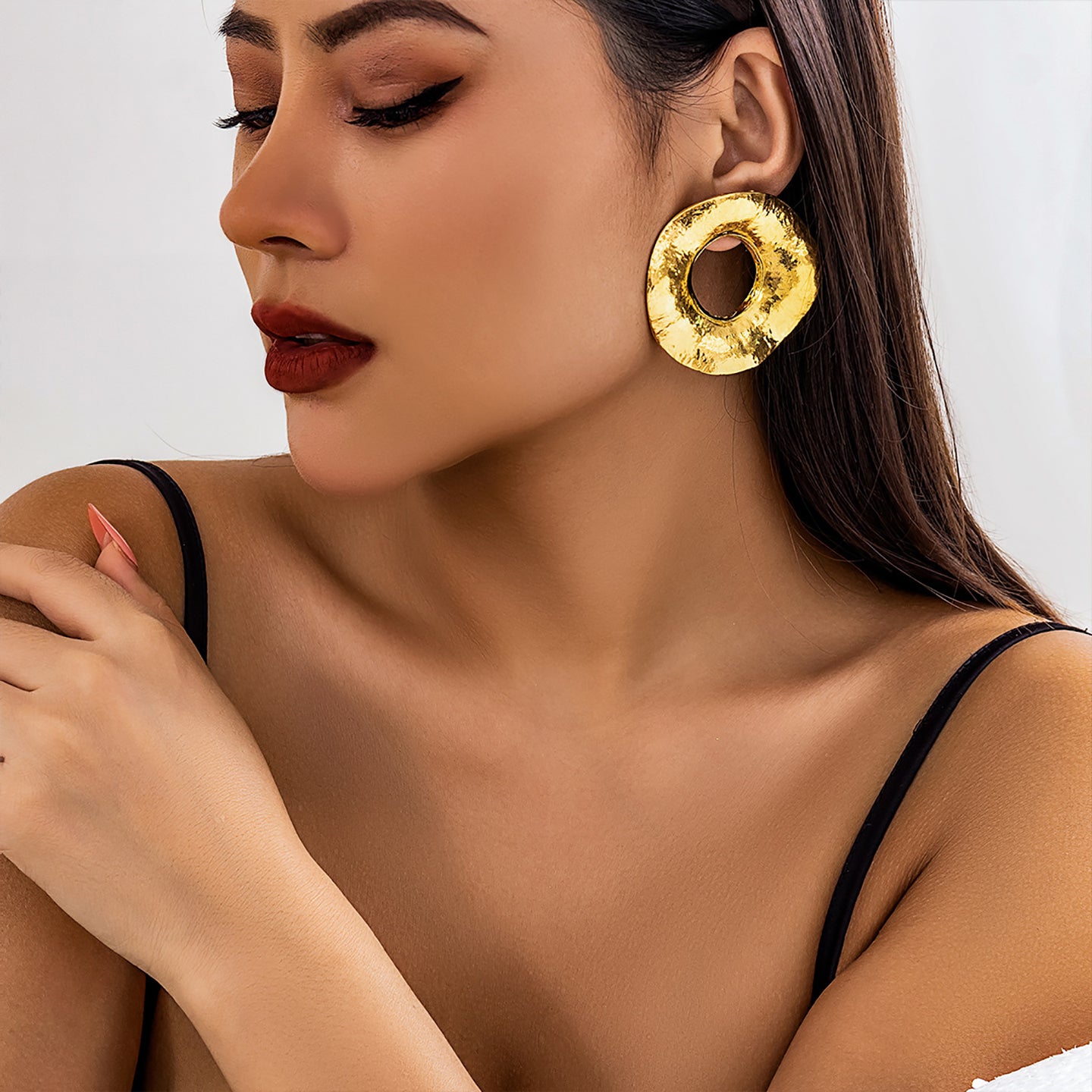 Gold Plated Oval Studs