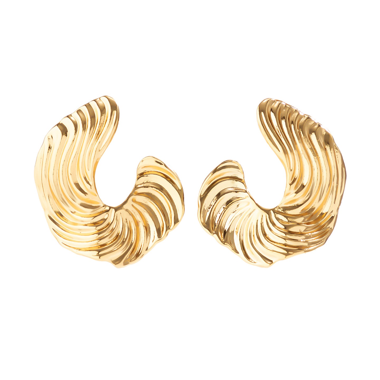 Gold-Plated Oval Drop Earrings
