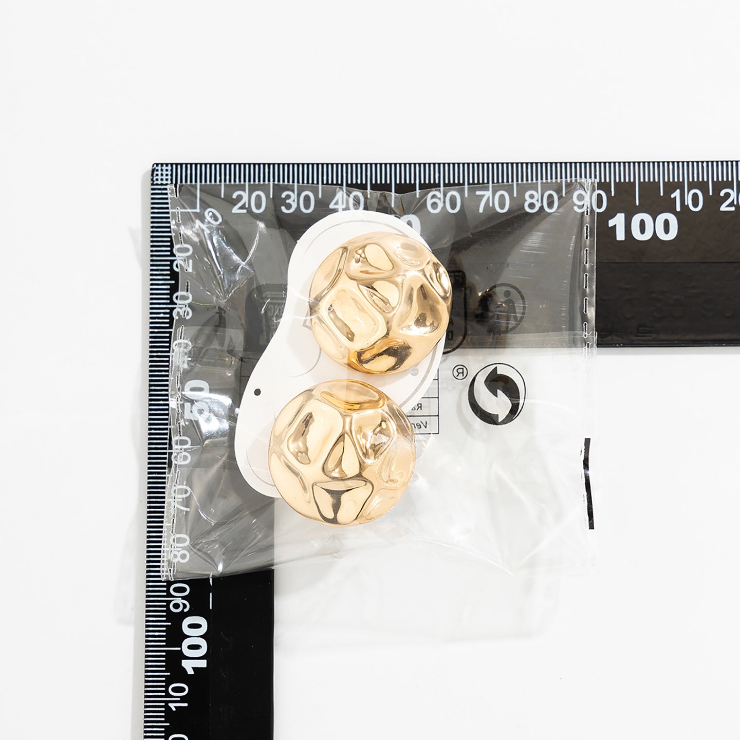 Gold-Plated Oval Studs Earrings