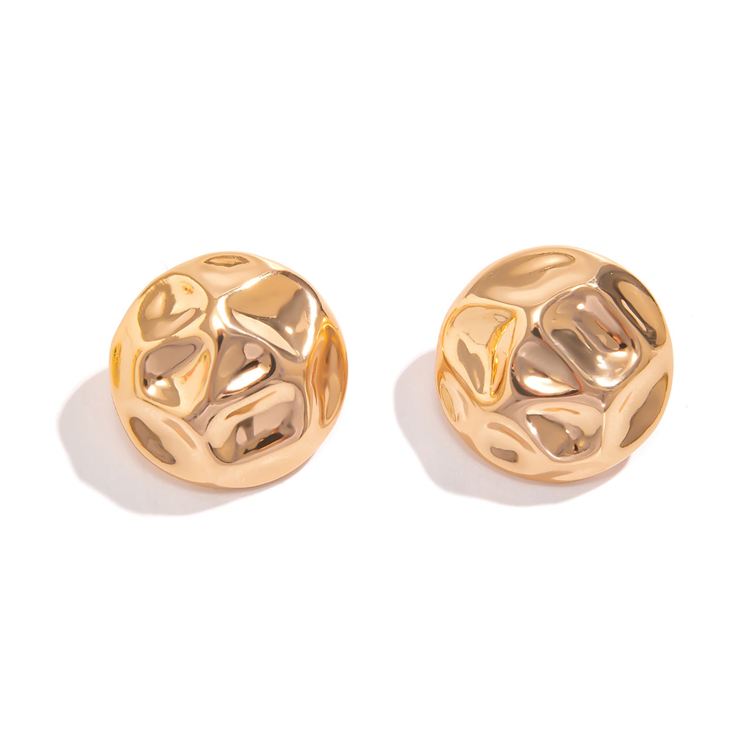 Gold-Plated Oval Studs Earrings