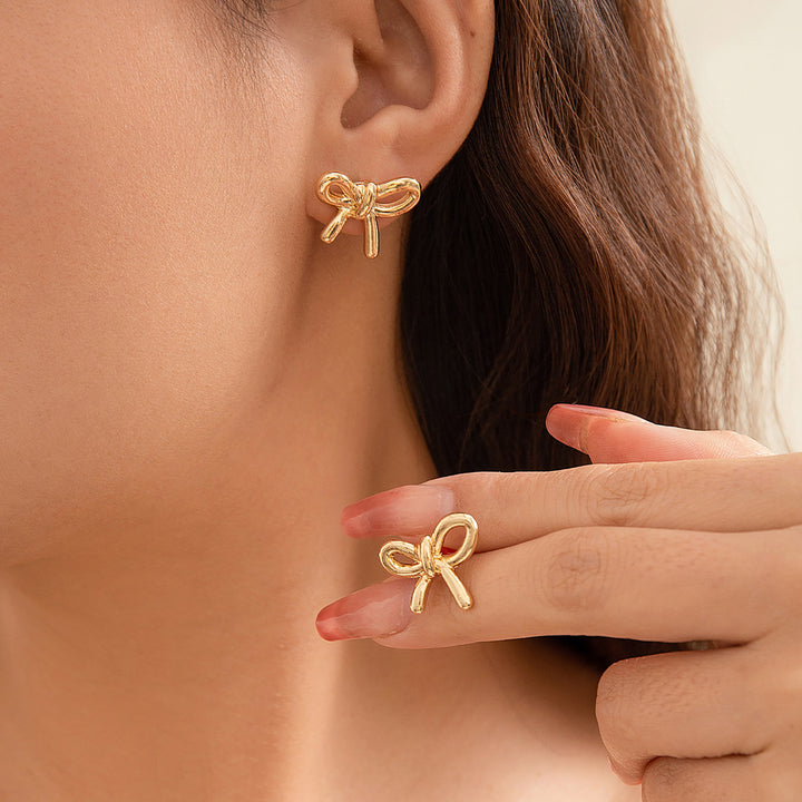 Womens Alloy Gold-Plated Earrings