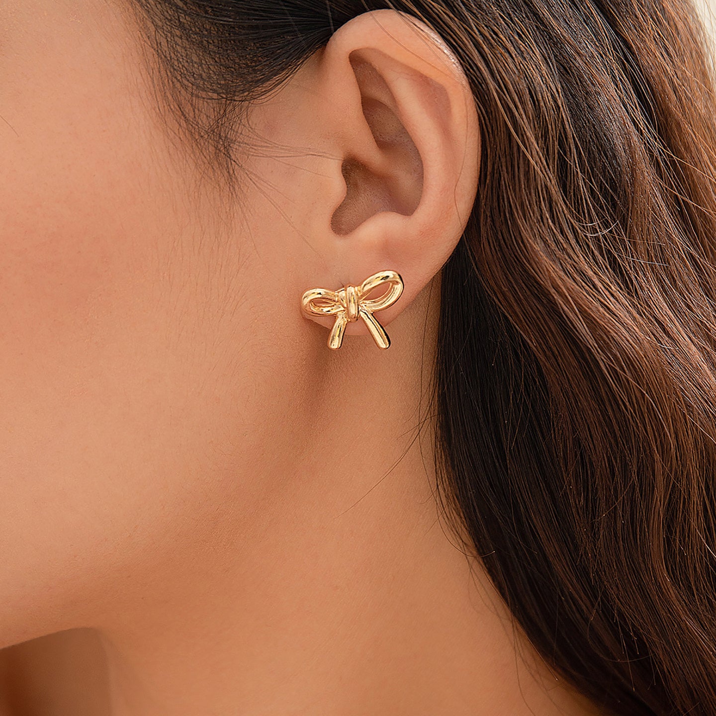Womens Alloy Gold-Plated Earrings
