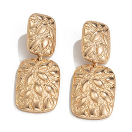Gold-Plated Geometric Shaped Drop Earrings
