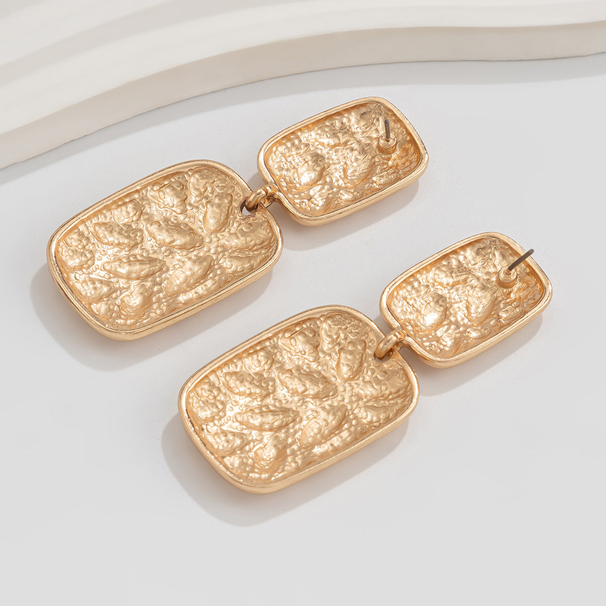 Gold-Plated Geometric Shaped Drop Earrings
