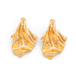 Gold-Plated Contemporary Drop Earrings