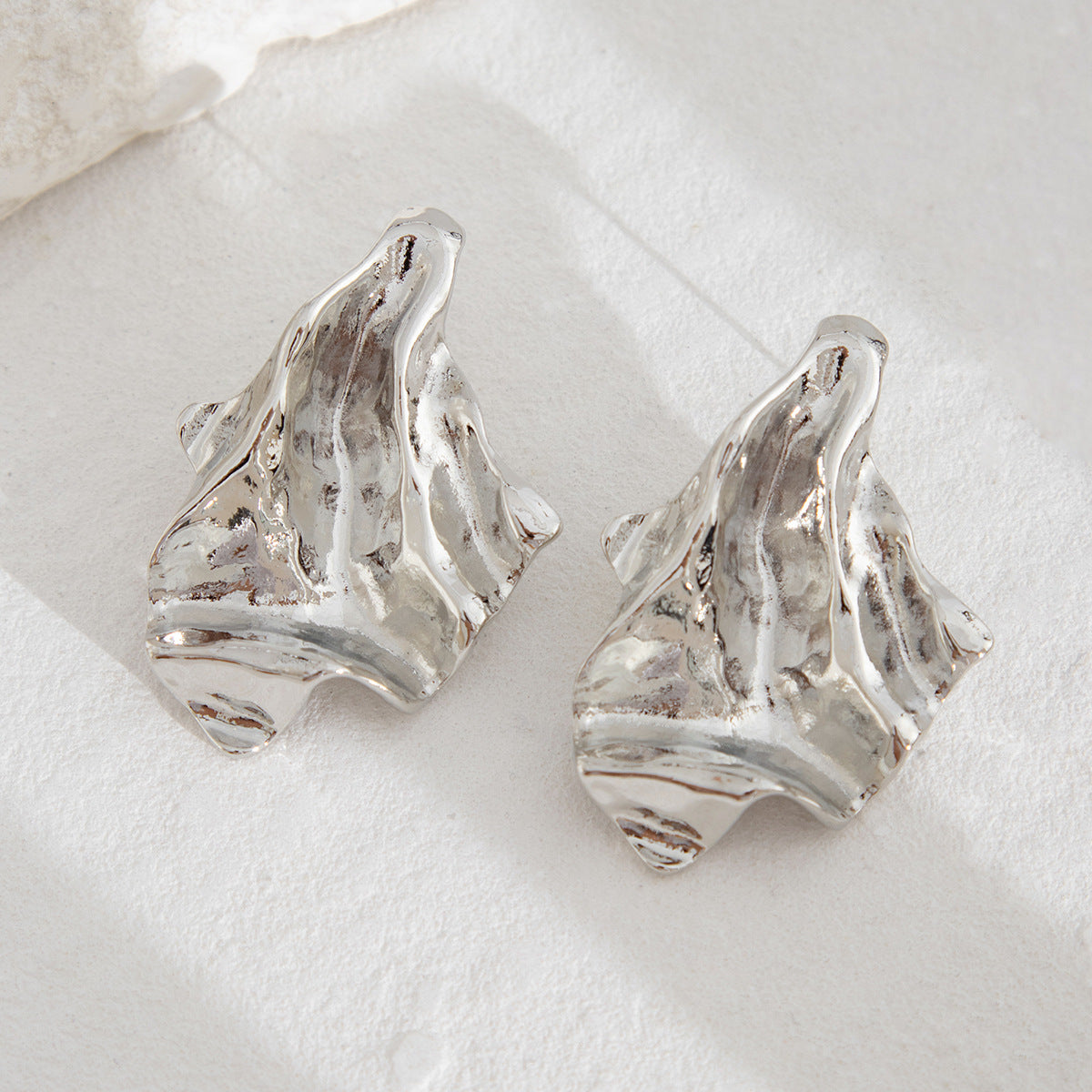 Silver Plated Contemporary Chunky Studs