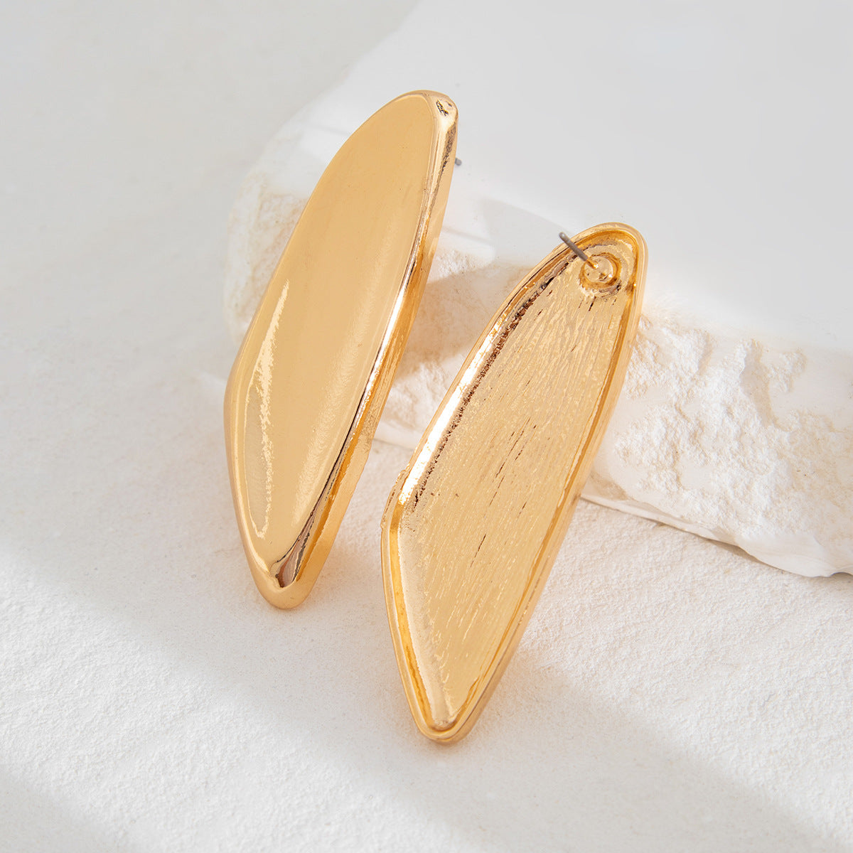 Gold-Plated Contemporary Drop Earrings