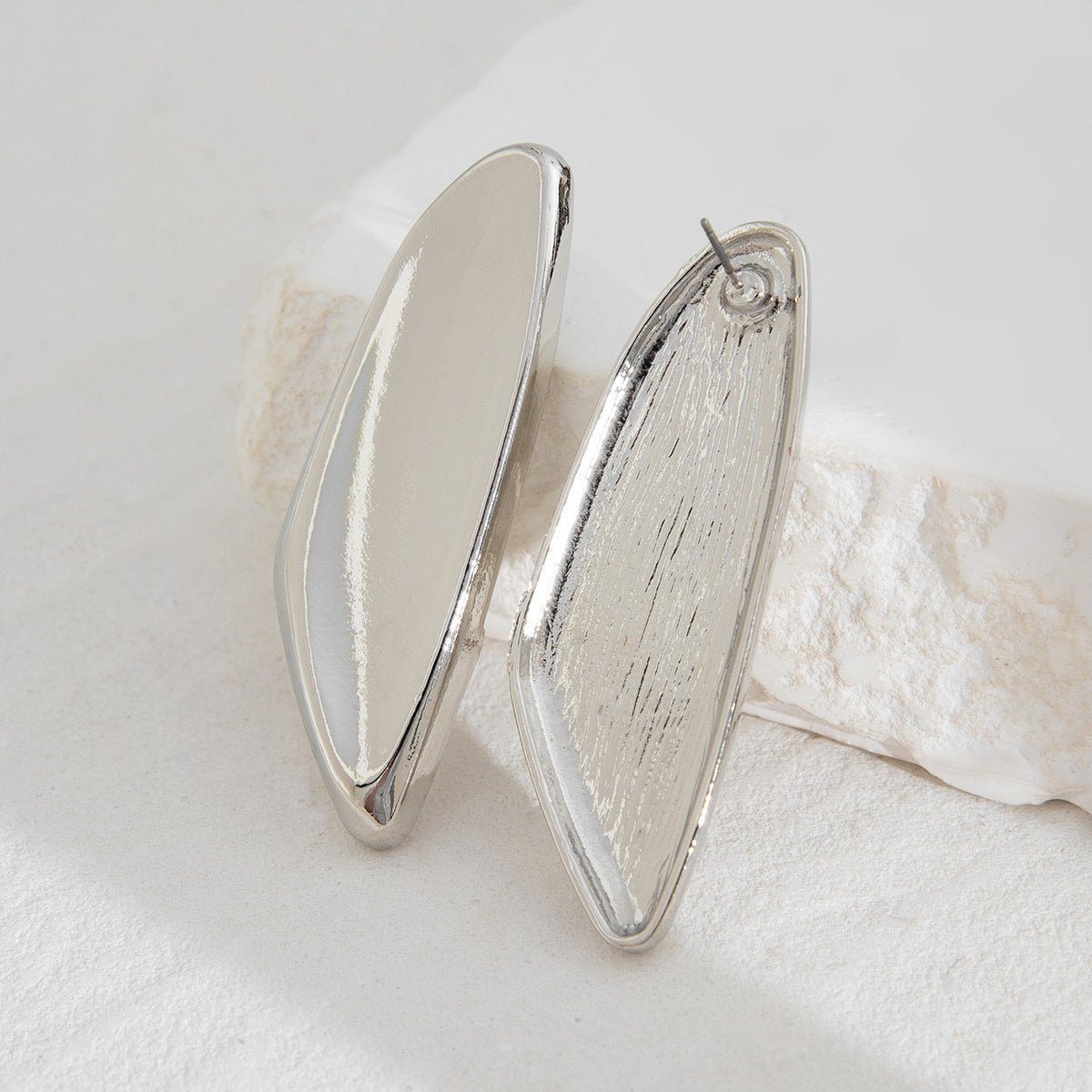 Silver-Plated Contemporary Drop Earrings