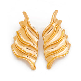 Gold-Plated Leaf Shaped Studs