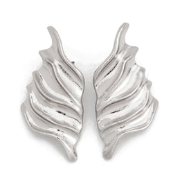 Silver-Plated Leaf Shaped Drop Earrings